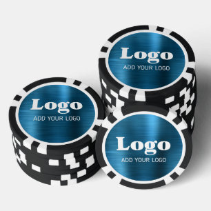 Lot De Jeton De Poker Style métallisé bleu Logo personnalisé d'entrepris