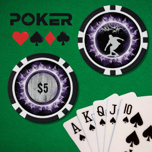 Lot De Jeton De Poker Style Street Skateboarder Purple Poker Jeu Chip
