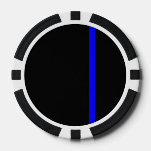 Lot De Jeton De Poker Style vertical Symbolique Ligne Bleue Mince