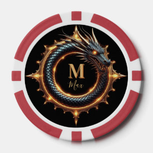 Lot De Jeton De Poker 🐉 Symbole de Dragon de Fantaisie de Nom Personnal