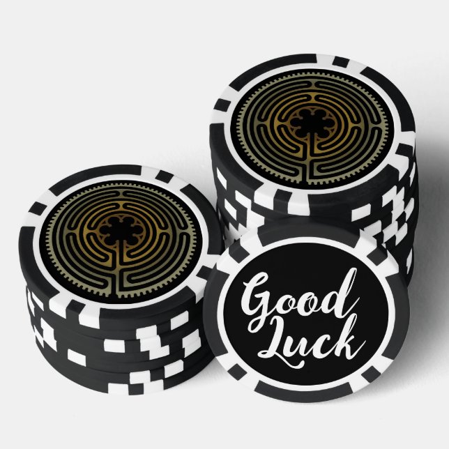 Lot De Jeton De Poker Symbole de géométrie sacrée - Chartres Labyrinthe  (Empiler)