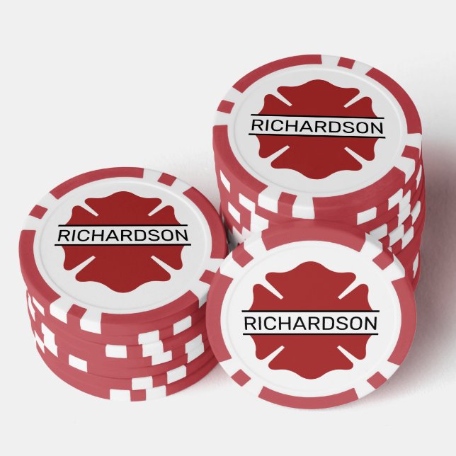 Lot De Jeton De Poker Symbole logo rouge du pompier personnalisé (Empiler)