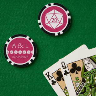 Lot De Jeton De Poker Tabletop Chic en framboise