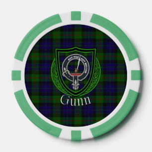 Lot De Jeton De Poker Tartan et blason du clan écossais Gunn