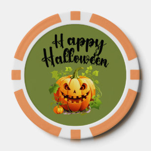 Lot De Jeton De Poker Tasse de brassage Happy Halloween Jack-O-Lantern