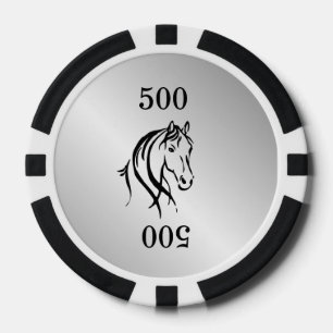 Lot De Jeton De Poker Tête de cheval sur l'argent
