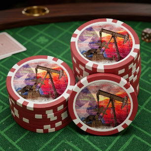 Lot De Jeton De Poker Texas Oil Pumpjack : patrimoine artistique de l'Ét