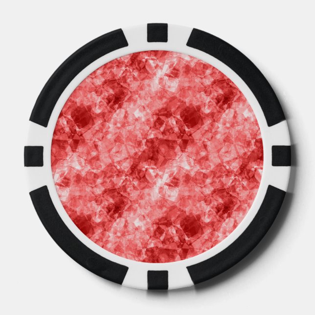 Lot De Jeton De Poker Texture rouge dégraissée (Recto)