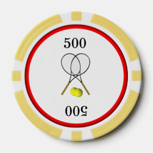 Lot De Jeton De Poker Thème de sport de tennis en double