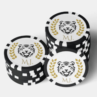 Lot De Jeton De Poker Tiger and Laurel black and gold