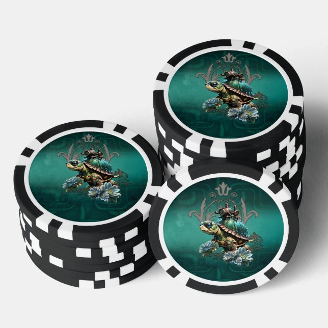 Lot De Jeton De Poker Tortue vapeur unique (Empiler)