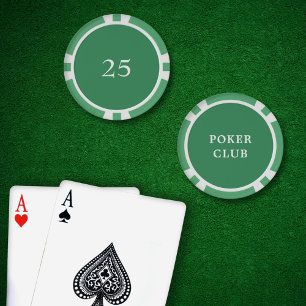 Lot De Jeton De Poker Tournoi personnalisé Valeur du jeu 25 Vert