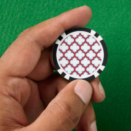 Lot De Jeton De Poker Trellis blanc et rouge, treillis, Quatrefoil