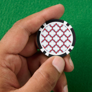 Lot De Jeton De Poker Trellis blanc et rouge, treillis, Quatrefoil