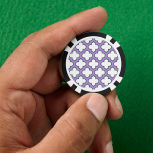 Lot De Jeton De Poker Trellis blanc et violet, treillis, Quatrefoil