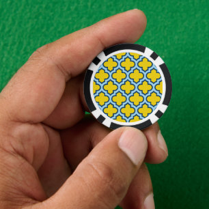 Lot De Jeton De Poker Trellis jaune et bleu bébé, treillis, Quatrefoil