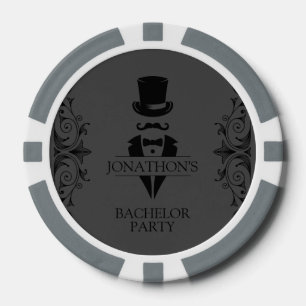 Lot De Jeton De Poker Tuxedo Bachelor Party Grey