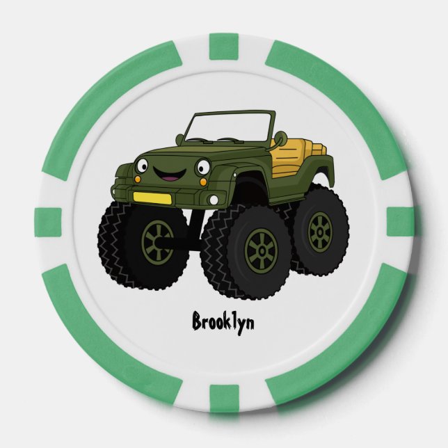 Lot De Jeton De Poker Un Green Monster truck (Recto)