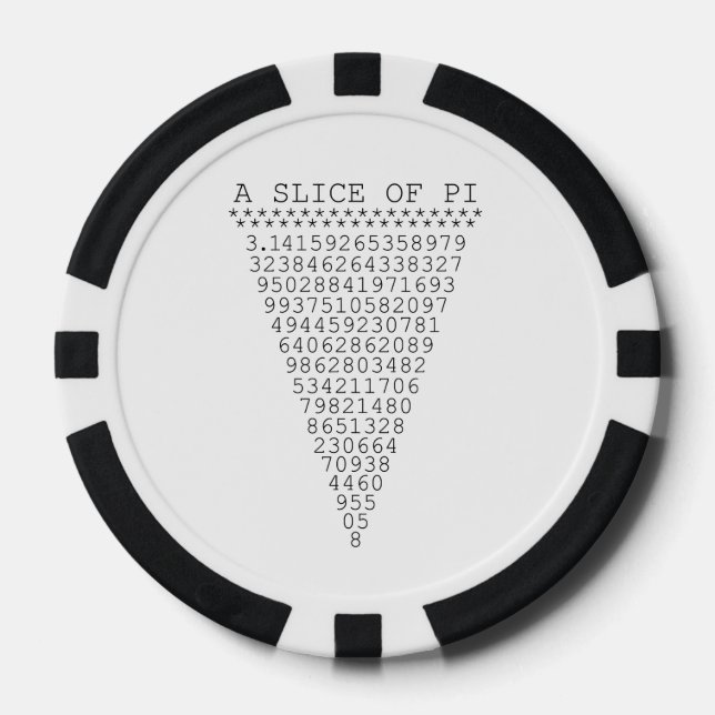 Lot De Jeton De Poker Une tranche de Pi Graphic (Recto)