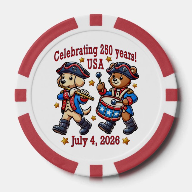 Lot De Jeton De Poker USA 250th Anniversary Souvenir - Patriotique (Recto)