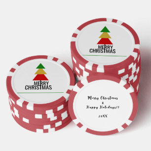 LOT DE JETON DE POKER VACANCES SAISONNIÈRES XMAS TREE MERRY NOËL BLANC