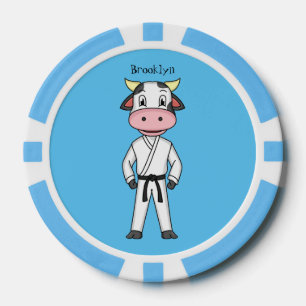 Lot De Jeton De Poker Vache mignonne en combinaison kung fu