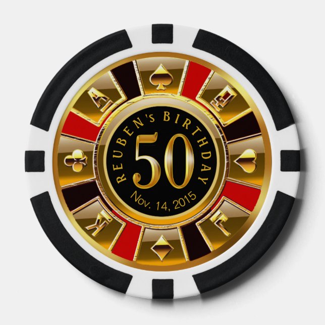 Lot De Jeton De Poker Vegas Casino Chip Red & Black (Recto)