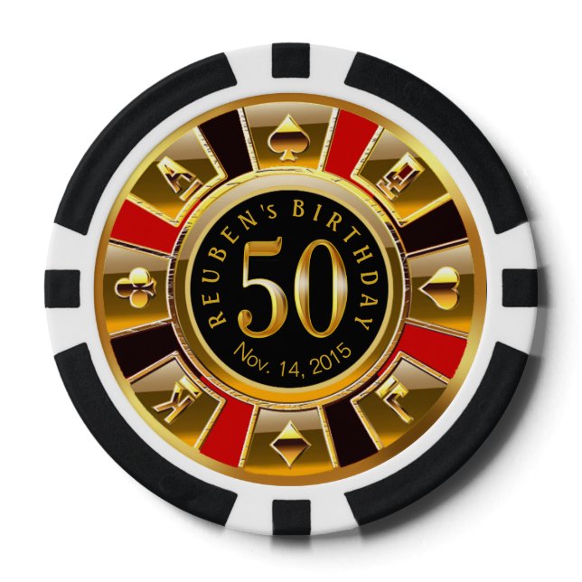 Lot De Jeton De Poker Vegas Casino Chip Red & Black (devant)
