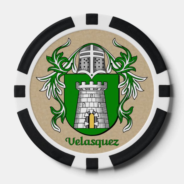 Lot De Jeton De Poker Velasquez Armoiries héraldiques (Recto)