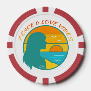 Lot De Jeton De Poker Vibes de Paix & d'Amour