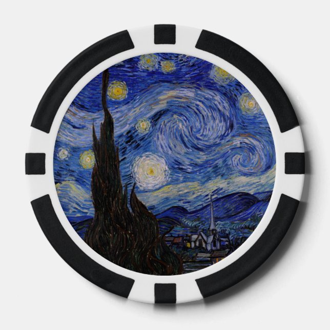 Lot De Jeton De Poker Vincent Van Gogh - La nuit étoilée (Recto)