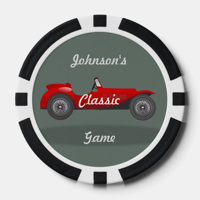 Lot De Jeton De Poker Voiture personnalisée Retro Classic Green (Recto)