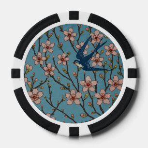 Lot De Jeton De Poker Walter Crane Almond Blossom & Swallow