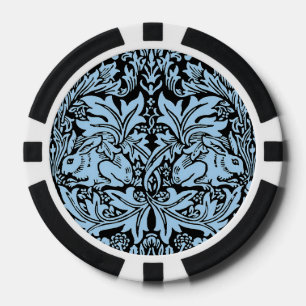 Lot De Jeton De Poker William Morris Frère Lapin Bleu Clair Noir