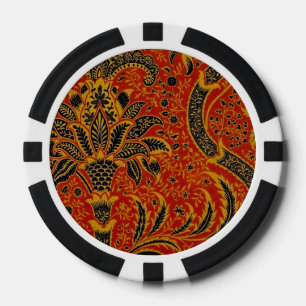 Lot De Jeton De Poker William Morris Inde Floral rouge