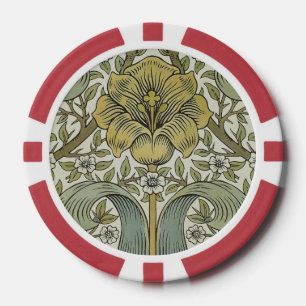 Lot De Jeton De Poker William Morris Spring Motif classique épais
