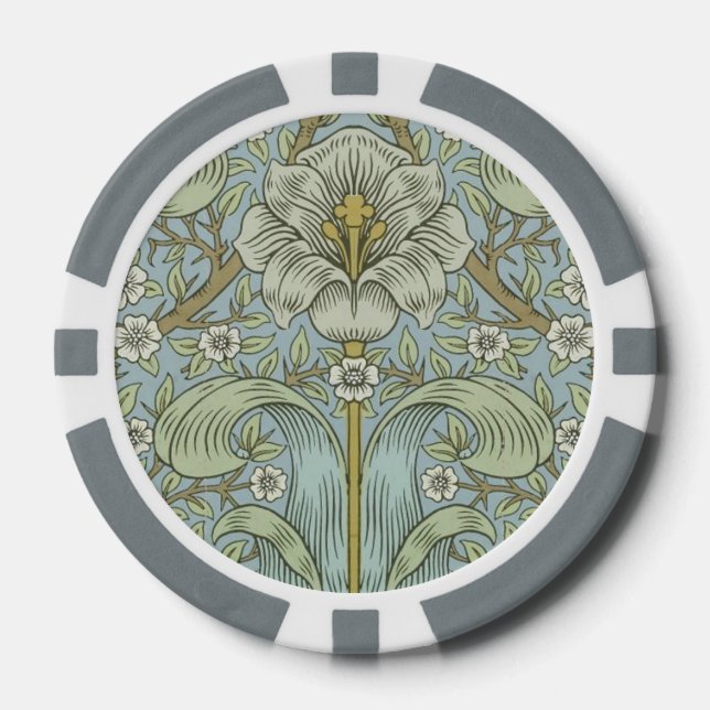 Lot De Jeton De Poker William Morris Spring Thicket : Floral antique (Recto)