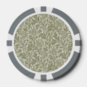 Lot De Jeton De Poker William Morris Thistle Sage Green Motif