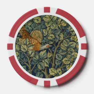 Lot De Jeton De Poker William Morris Vintage Faisan Écureuil Fleur