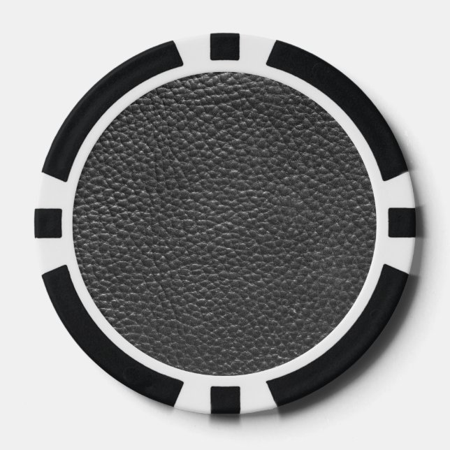 Lot De Jeton De Poker Worn Black Faux Leather (Recto)