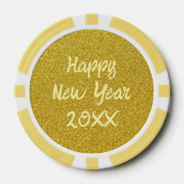 Lot De Jeton De Poker Yellow Happy New Year