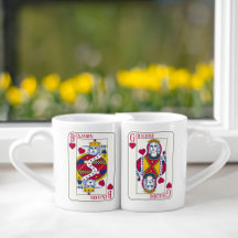 King et Queen of Hearts Nom personnalisé Carte de 