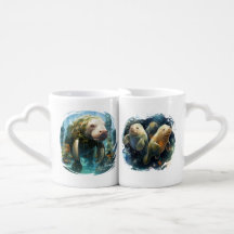 MANATEES DE COULEUR D'EAU CUTE