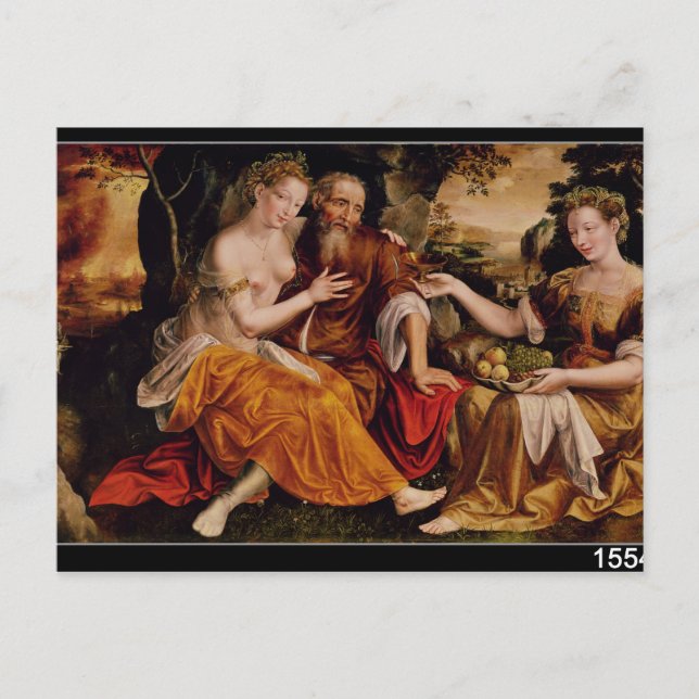 Lot und seine Töchter, c.1565 Postkarte (Vorderseite)