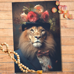 Löte im Anzug, Hut mit Blume 3 Decoupage Paper Seidenpapier