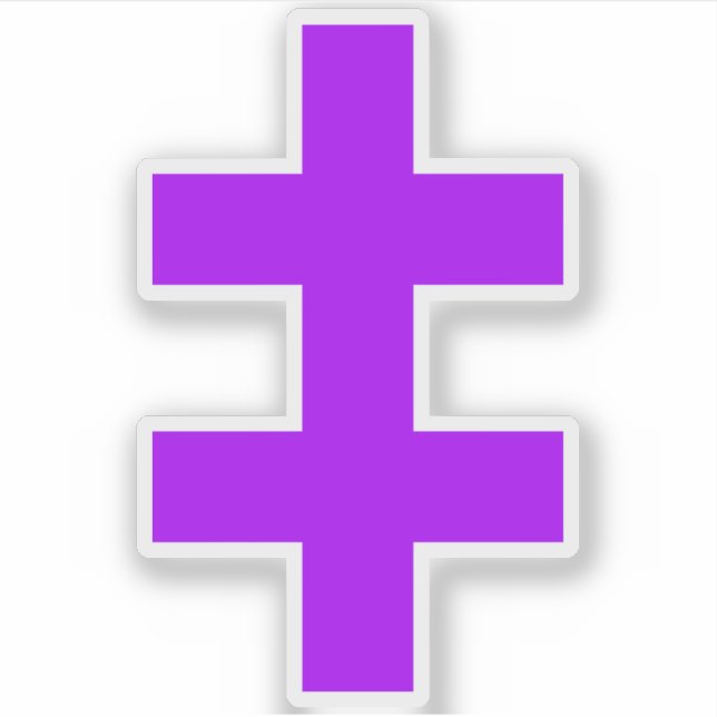 Lothringen-Kreuz (lila) Aufkleber (Vorderseite)