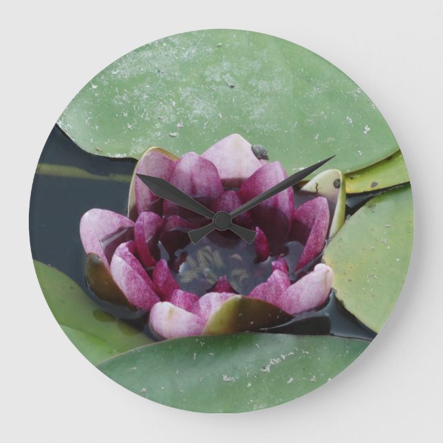 Lotos-Blume Budha runde (große) Wand-Uhr Große Wanduhr (Vorderseite)