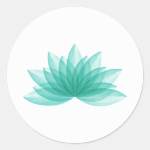 Lotos-Blume in der aquamarinen Farbe Runder Aufkleber