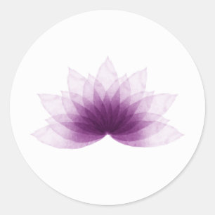Lotos-Blume in der lila Farbe Runder Aufkleber