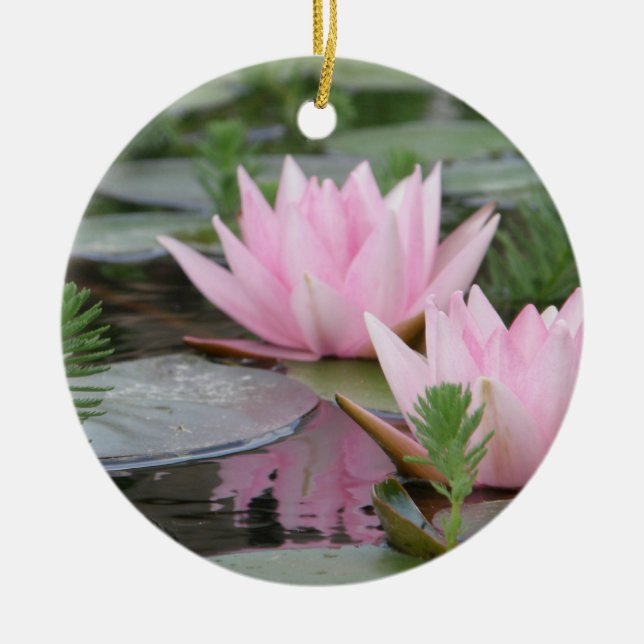 Lotos-Blume/Wasserlilie Keramik Ornament (Vorne)